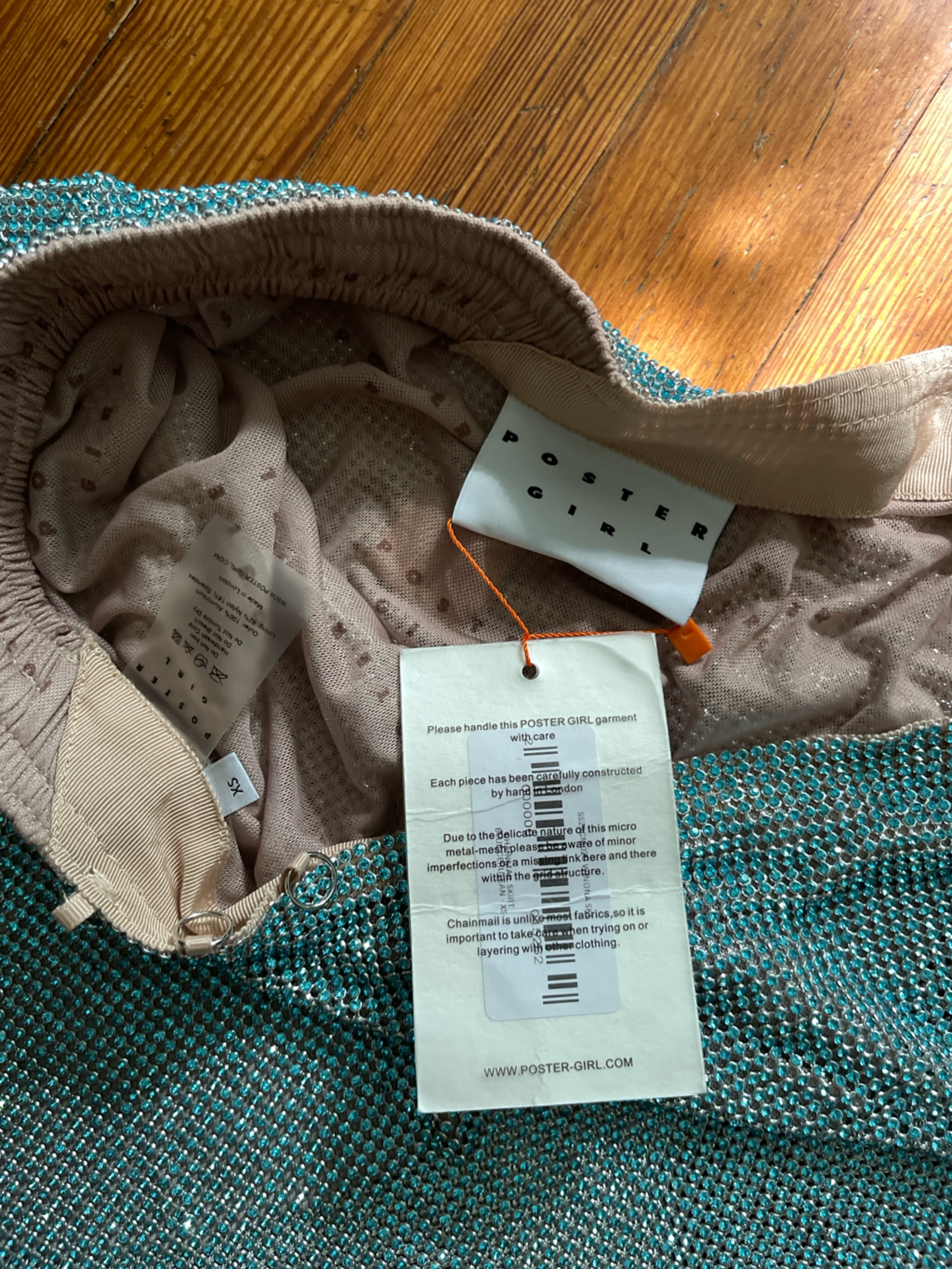 Nwt Poster Girl Rhinestoned Winona Skirt In Crystallized Cerulean Turquoise — image 6 of 8